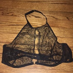 Lace halter bra